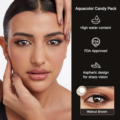 Image of Aquacolor Walnut Brown Candy Pack Zero Power Colored Lenses (2 Lens /Box)