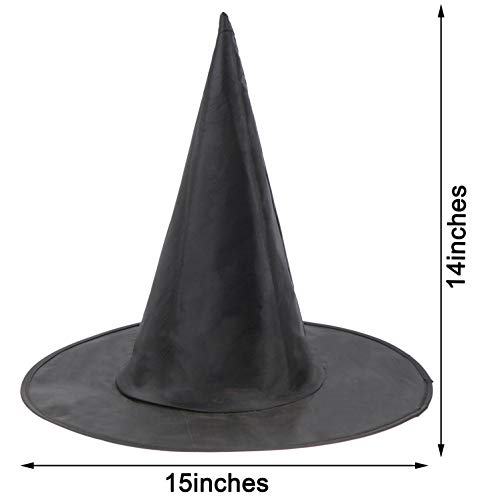 12 Packs Halloween Witch Hat Black Women Costume Hats Witch Costume Accessory for Halloween Carnival Party