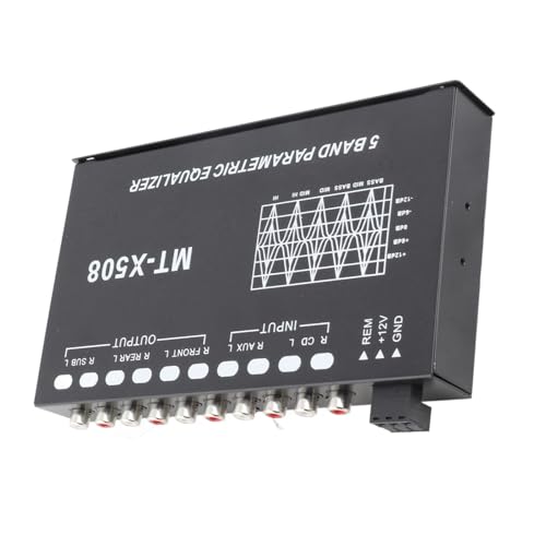 Hamwesh Car Audio Equalizer, 5 Bands Adjustable Tuning Crossover Amplifier for Motorcycle Car with Easy to Use Graphic Equalizer for Superior Sound Quality - Thumbnail 4