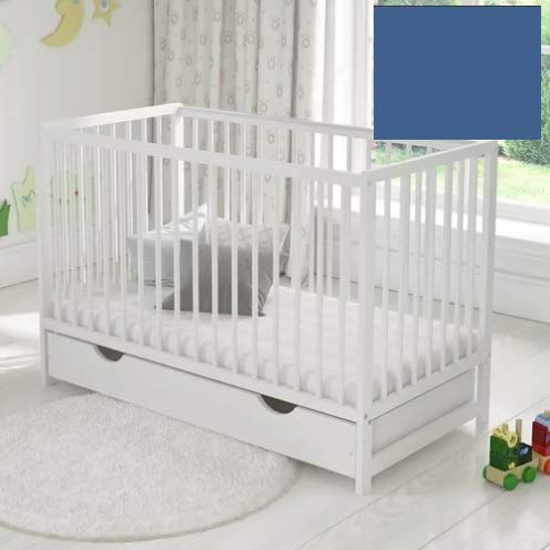 Cot Bed Toddler Bed Flat Sheet (Hotel Quality) OVER 20 COLOURS 200 Thread Count (Denim Blue)