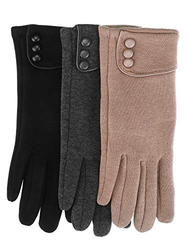 Patelai 3 Pairs Womens Gloves Winter Touchscreen Texting Phone Windproof Gloves Fleece Lined Cold Weather Warm Gloves  thumb #1