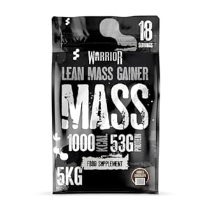 Warrior Mass Protein Powder – 5kg – Serious Mass Gainer – High Calorie, Weight Gain Supplement – 61g of Protein, 18 Servings, 1000+ Calories Shake, Supports Muscle Growth (Double Chocolate, 5kg)