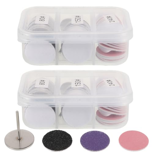 KESYOO 120枚の交換用サンドペーパー詰め替え 、金属製ネイルドリルビット付き、電動フットファイルリムーバーツール、男性と女性のための死んだひび割れた硬い皮膚