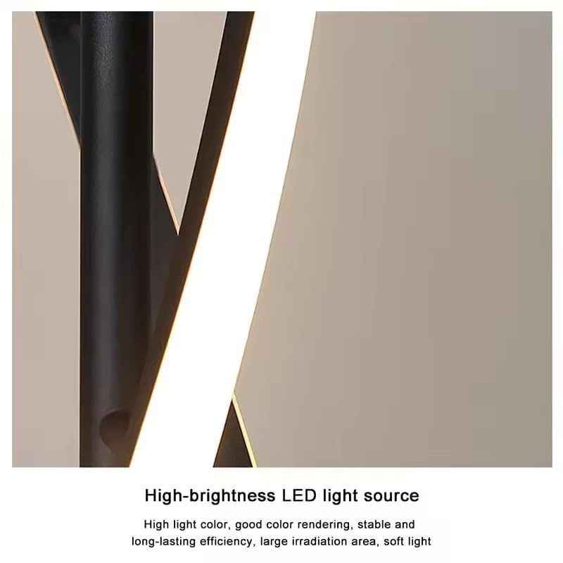 Image of Decor Chronicle Contemporary Floor Lamp, Black Finish with Spiral Rods, 3-Mode LED Light (Warm /Natural /Cool), Modern Standing Lamp for Bedroom, Living Room, or Corner Decor