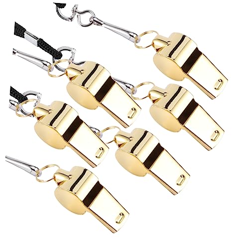 Hemoton Emergency Whistle 6 Pcs Metal Hiking Whistles Loud Sound for Outdoor Camping Hiking