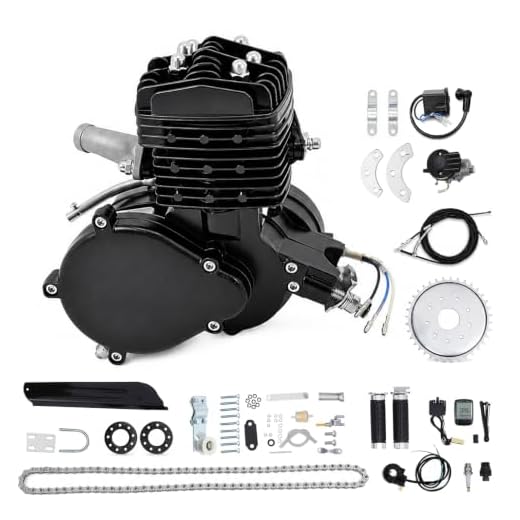 JAYGOVAN 80cc Bicycle Engine Kit 2 Stroke Petrol Bikes Motor Single Cylinder Air-Cooled Engine Gasoline Engine Motor Kit Full Set Motorized Bicycle Engine Kit for 26" 28" Bikes