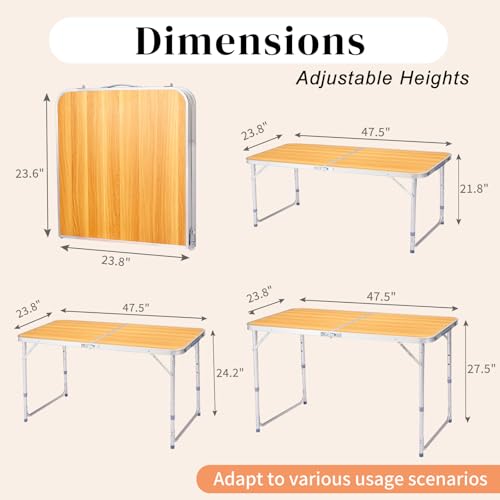 Table pliante multifonctions réglable hauteur 120 x 60 cm buffet camping