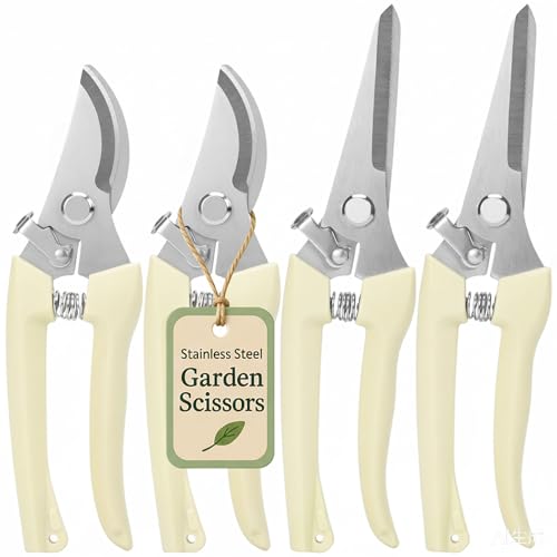 4PACK Pruning Shears, Stainless Steel Garden Shears,...