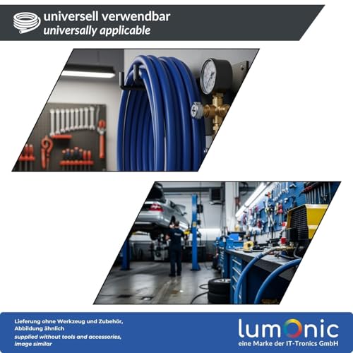 Tuyau d'air comprimé Lumonic 20m avec raccord rapide 9mm en PVC renforcé