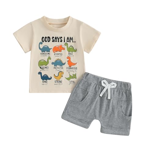 Image of Murnouche Toddler Baby Boy Summer Clothes Short Sleeves T Shirt Casual Shorts Outfit Outfit Set