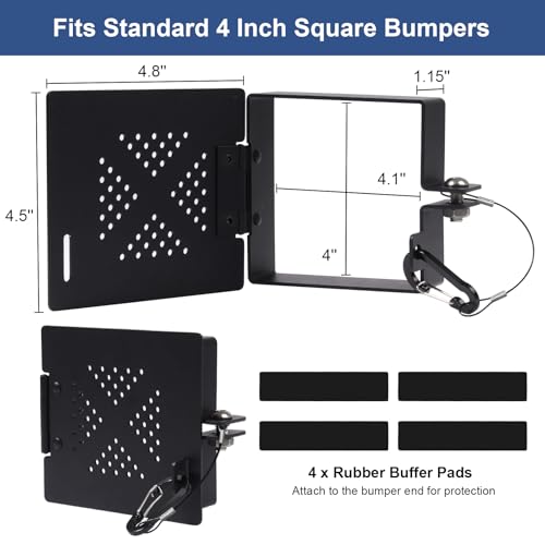 image for Botyboty Aluminum RV Bumper End Cap 2 Pack for 4 Inch Square Bumpers, 