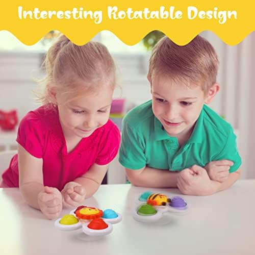 Dacitiery 3Pcs Suction Cup Spinner Toys, Spinning Toys for Toddlers with Suction Cup, Baby Fidget Spinner Toy Early Education Toys for Baby Boy Girl