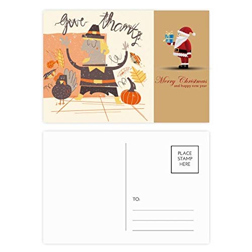 Cartes postales de Thanksgiving Père Noël pour décorer la table et écrire aux proches