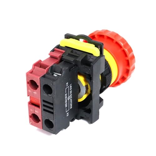 Bouton arrêt d'urgence LED rouge LA36M pour sécuriser vos tableaux électriques 1NC