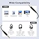 Toxaoii Ersatz-Audiokabel, 1,2 m, Schwarz, Kompatibel mit Bose QuietComfort QC45 QC35II QC35 QC25 On-Ear2 OE2 OE2i Soundlink SoundTrue NC700 Kopfhörern, 3,5 mm auf 2,5 mm AUX-Kabel mit Mikrofon