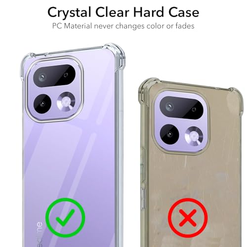 Image of Jkobi Shockproof Crystal-Clear Back Cover for Realme 16 Pro (Anti Yellow Case | Drop & Camera Protection | Hard Polycarbonate)