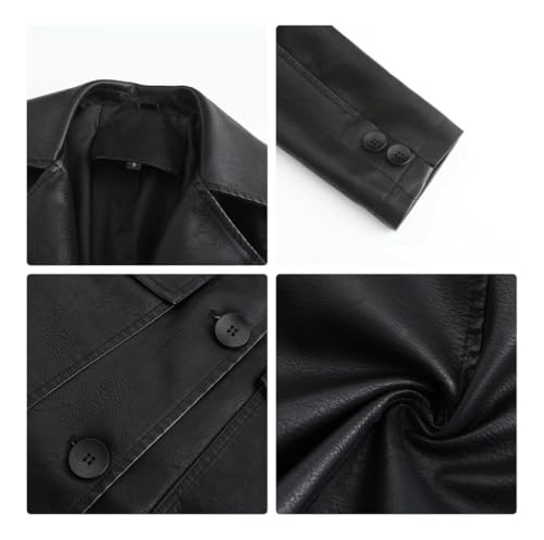 Trench en cuir pour femme de qualité supérieure coupe simple boutonnage