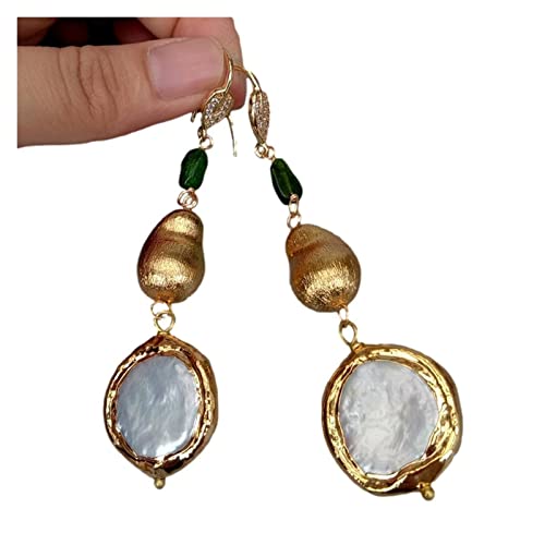 Pendientes de alta gama hechos a mano con perlas blancas EKSED 3