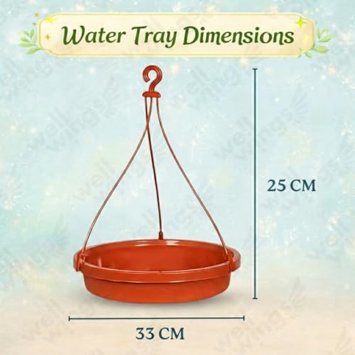 Image of Bird Feeder and Waterer Set with Hanging Brackets - 2-in-1 Wild Bird Feeding Station for Outdoors - Weatherproof Seed Dispenser & Hydration Kit for Garden, Patio & Balcony (2 Pack Tray)