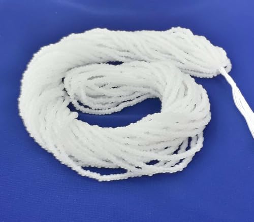 Perlin 2 mm Seed Beads Glass Beads Indian Beads Seed Beads Pony Beads Preciosa Ornela Czech 11/0 on Multiple Strands 9000 Pieces (Snow White Transparent)