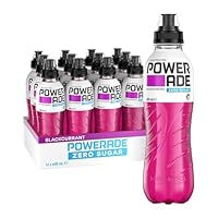 Powerade Zero Sugar Blackcurrant Sipper Cap Multipack Bottles 12 x 600mL