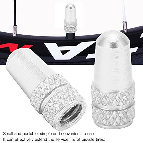 Tapas para Válvula Francesa de Aleación de Aluminio para Bicicletas y Bicicletas de Montaña 2 piezas Rojo Accesorios para Ciclismo (Plateado) miniatura 2