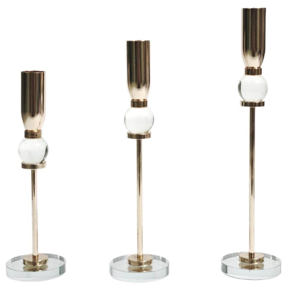 CTRLZS Elegant Glass Candlestick Holder-Transparent Modern Style for Home Decor Centerpiece