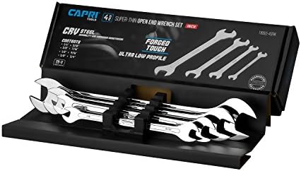 Capri Tools Super-Thin Open End Wrench Set, SAE, 1/4 to 3/4 in, 4-Piece