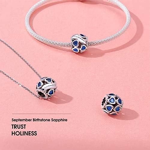 NINGAN Birthstone Charms 925 Sterling Silver Love Heart Openwork Bead for Charm Bracelets and Necklaces with 5A Cubic Zirconia, Birthday Mothers Day Jewelry Gifts Women - Image 4