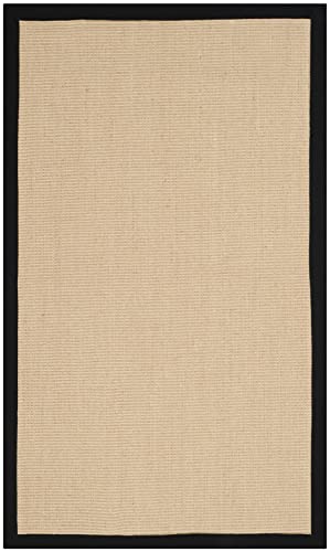 Safavieh Natural Fiber Collection Accent Rug - 2' x 3', Beige & Black, Border Sisal Design, Easy Care, Ideal for High Traffic Areas in Entryway, Living Room, Bedroom (NF131A)