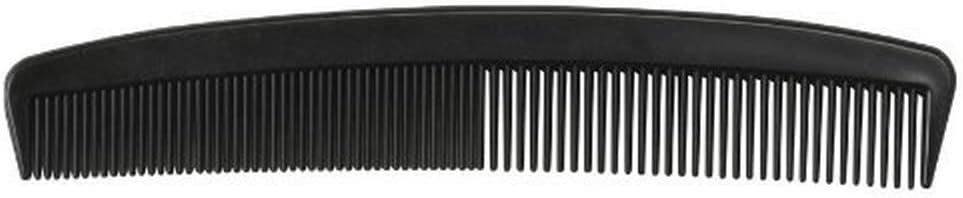 Classic Plastic Combs, Black, 5", Not Made from Natural Rubber Latex, Perfect for Hair Styling, Pack of 12