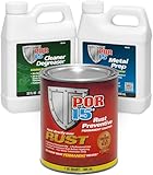 POR-15 Semi-Gloss Black Stop Rust Undercoating System, 3 Products, 32 fluid ounces each