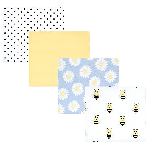 Image of Hudson Baby Unisex Baby Cotton Flannel Receiving Blankets, Daisy Bee, One Size