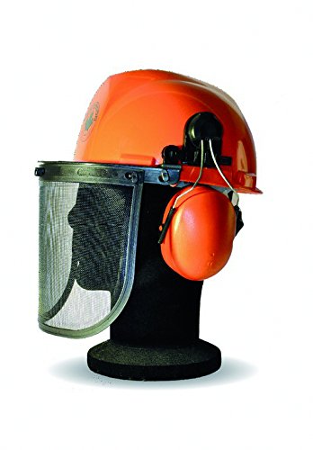 AUSONIA - 83902 Casco DE Seguridad con Visera DE Red METÁLICA Y Auriculares, Producto HOMOLOGADO CE
