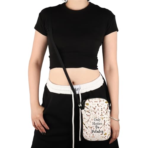 VAMSII Pilates Teacher Appreciation Gift Only Hotties Do Pilates Crossbody Bag Pilates Instructor Travel Bag Pilates Merch4