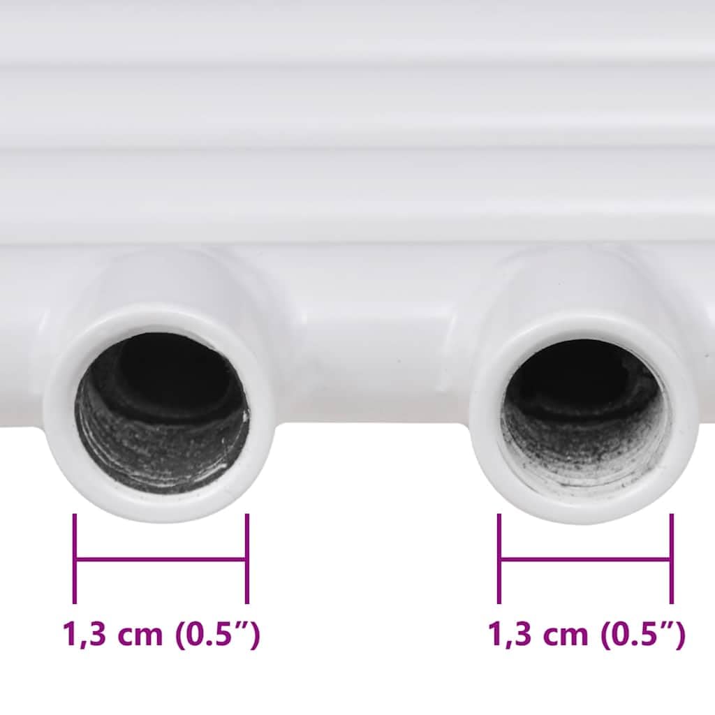 Grzejnik na ręczniki, ciepła woda, prosty, 500 x 764 mm, stal biała, montaż ścienny z 12 rurami poprzecznymi, 315 W, ogrzewacz do ręczników łazienkowych i ogrzewania pomieszczeń, suszenie