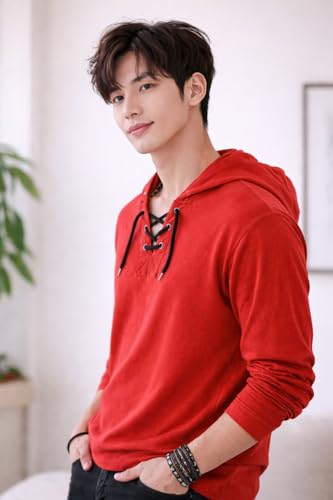 Image of Men's Cotton Blend Regular Fit Hooded Neck T-Shirt