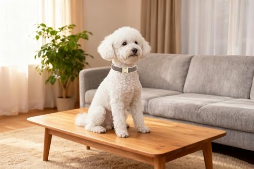 YUDOTE Ultra-weiches Hundehalsband aus natürlicher Baumwolle mit Twillgewebe für kleine Hunde mit empfindlicher Haut,Graubraun