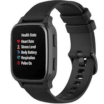 Compatível com pulseiras Garmin Venu Sq para homens e mulheres, pulseira de silicone de liberação rápida de 20 mm para Garmin Vivoactive 3 Music, Forerunner 245 645 (preto)