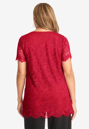 Jessica London Women's Plus Size Stretch Lace Tunic2