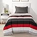 AmazonBasics 5-Piece Bed-In-A-Bag, Twin/Twin XL, Red Simple Stripe