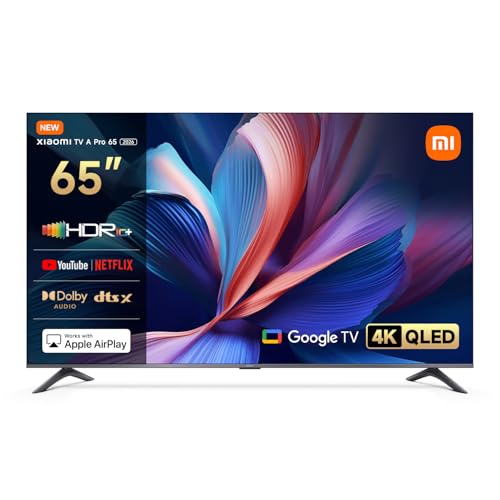 XIAOMI TV A Pro 65, 65 pollici (165 cm), 4K UHD QLED, Smart TV, Google TV, Triple Tuner DVB-C/S/S2/T/T2,HDR10+, Modalità Game Boost 120Hz, MEMC, Controllo Vocale, 2GB+8GB, Apple Airplay & Google Cast