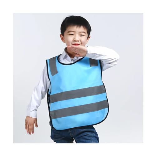 TJLVYCNB Chaleco Reflectante for niños pequeños, Equipo de Seguridad for Correr, Chaleco de Alta Visibilidad for niños for Andar en Bicicleta y Trotar(BLU)