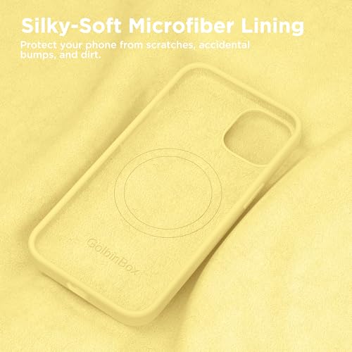 Image of GolbinBox Magnetic for iPhone 15 Case, Silicone Cover, Buttercream Yellow