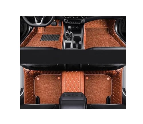 Image of 7D Premium Leatherette Car Foot Mat for Mini Cooper 2 Door | Luxurious & Elegant Look | 100% Waterproof and Dust Proof | Custom Fitted 7D Car Floor Tray Mat - Tan