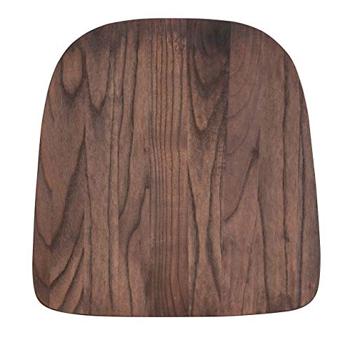Flash Furniture 4 Pack Rustic Walnut Wood Seat for Colorful Metal Chairs
