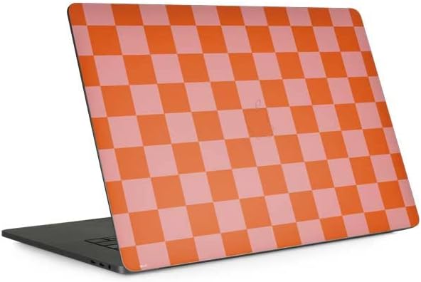 Skinit Decal Laptop Skin Compatible with MacBook Pro 15-inch with Touch Bar (2016-19) - Officially Licensed Originally Designed Orange Checkered Design