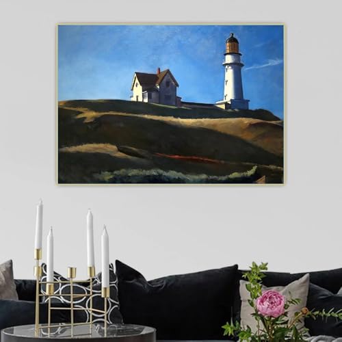 Toile Edward Hopper Lighthouse Hill 1927 - Tableau de 50 x 70 cm pour décoration de salon