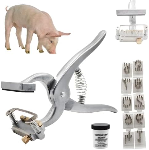 Portable Animal Ear Tag Pliers - Durable Aluminum Alloy Marking Tool Kit for Livestock Identification - Essential Veterinary Farm Equipment