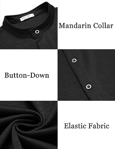COOFANDY Mens's Long Sleeve Button Up Shirts Athletic Fitted Dress Shirts Silm Fit4